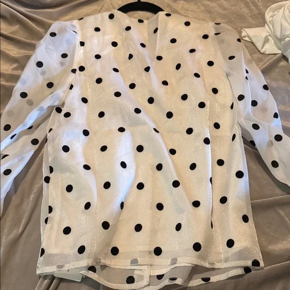 Commense Polka Dot Blouse - Black and White - Picture 6 of 6